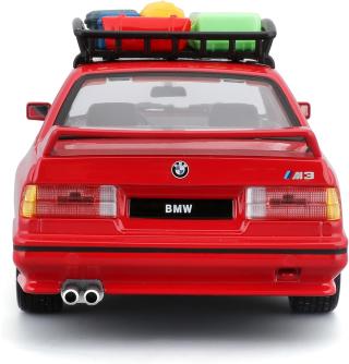 BMW M3 E30 1988 rot mit Dachgepäckkorb Burago 1:24
